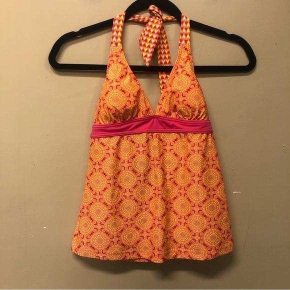 Prana Neon Orange Sundial  Lahari Swim Tankini Top Size XS NWT - Picture 1 of 5